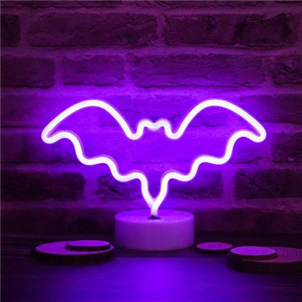 NEW Halloween LED Neon Purple Bat Light